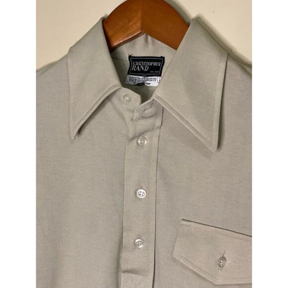 Vintage Christopher Rand Polo Shirt Men's Medium Tan 55/45 Chest Pocket - Picture 5 of 7